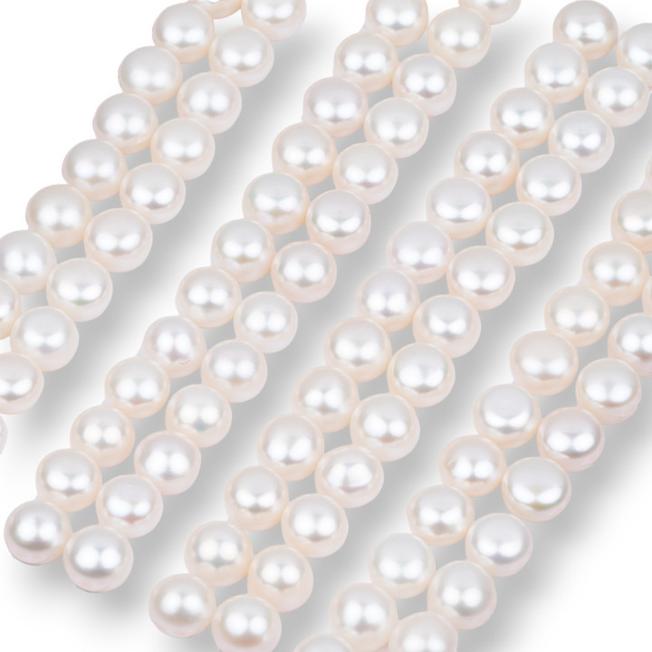 Perle di Fiume Bottoni Cabochon 1 Foro 4,5-5,0mm 90 Paia Bianco