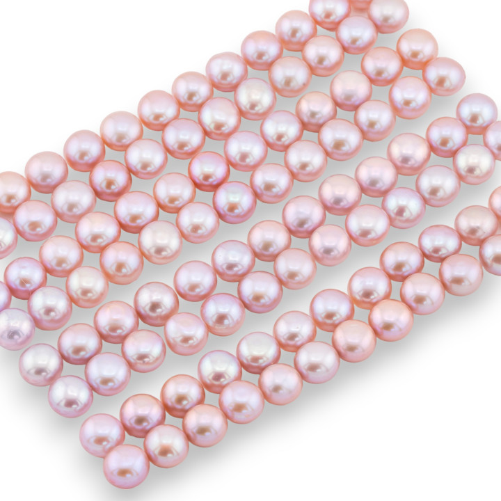 Perle di Fiume Bottoni Cabochon 1 Foro  6,0-6,5mm 56 Paia Lilla