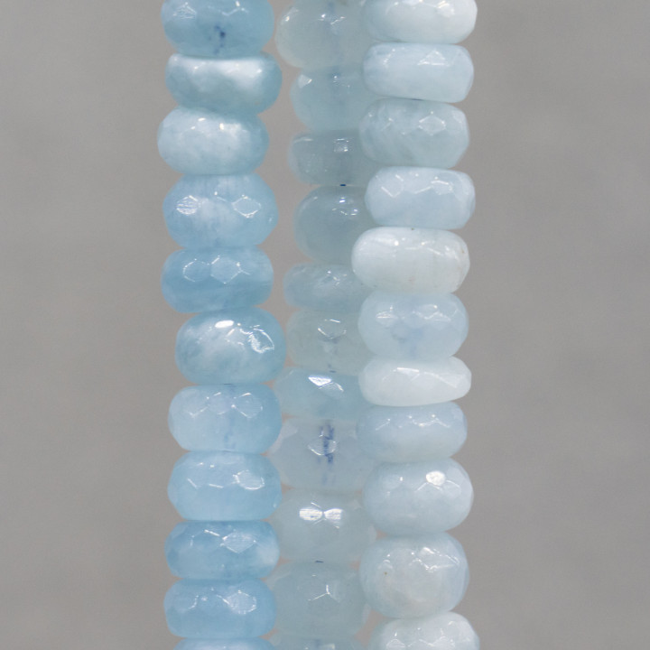 Acquamarina Lait Rondelle Facette 12mm