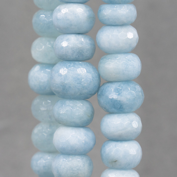 Aquamarine Milk Rondelle Faceted A Gradation 10-18mm