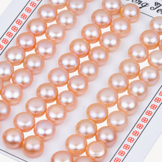 Perle di Fiume Bottoni Cabochon 1 Foro  8,5-9,0mm 30 Paia Rosa