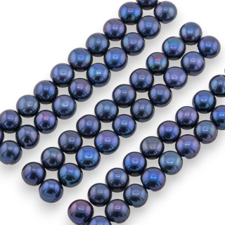 Perle di Fiume Bottoni Cabochon 1 Foro 9,0-9,5mm 30 Paia Grigio Thaiti