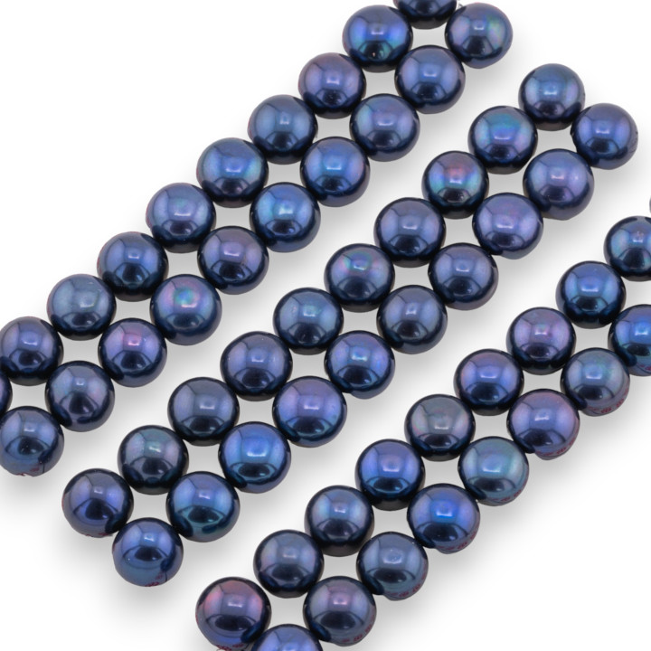 Perle di Fiume Bottoni Cabochon 1 Foro 9,0-9,5mm 30 Paia Grigio Thaiti