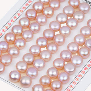 Perle di Fiume Bottoni Cabochon 1 Foro 9,0-9,5mm 30 Paia Lilla