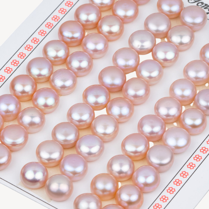 Perle di Fiume Bottoni Cabochon 1 Foro 9,0-9,5mm 30 Paia Lilla