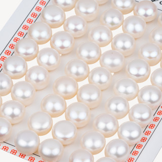 Perle di Fiume Bottoni Cabochon 1 Foro 10,5-11,0mm 24 Paia Bianco