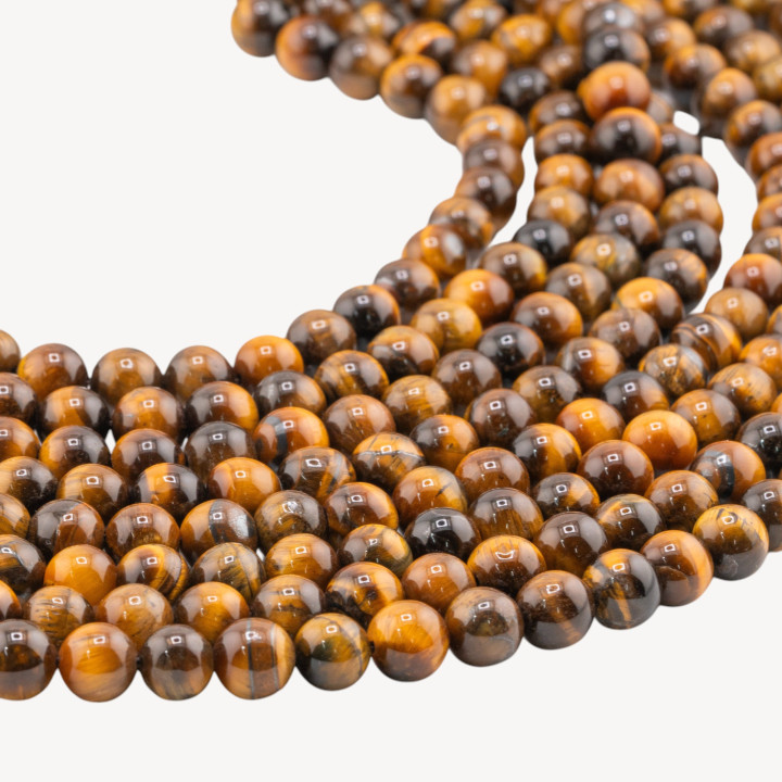 Smooth Round Yellow Tiger Eye 08mm