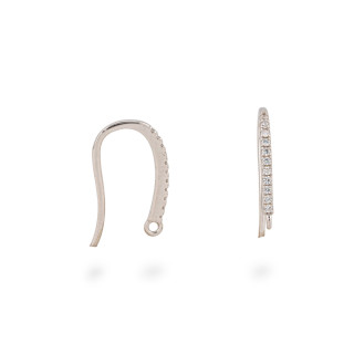 Base Per Orecchini Di Argento 925 Monachella Con Zirconi 1,5x20mm 4 Paia Rodiato