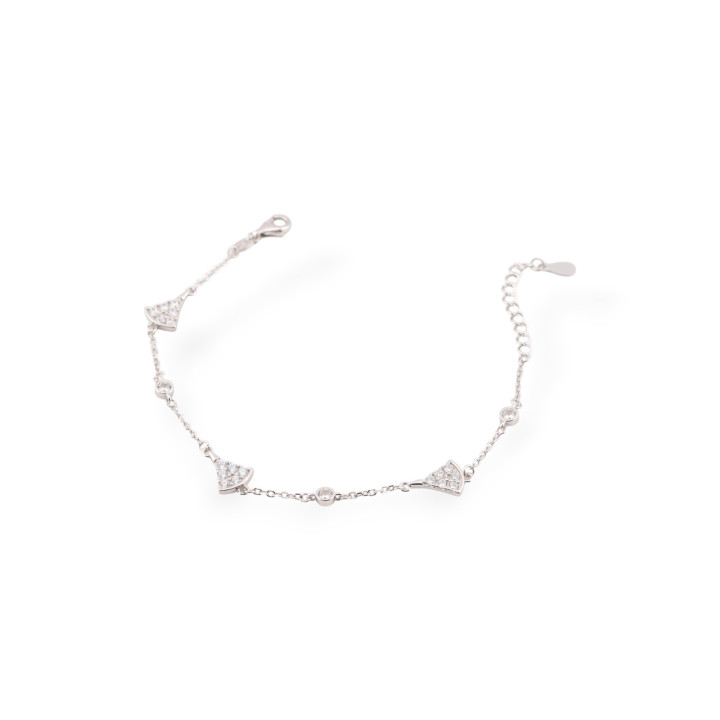 Bracciali In Argento 925 Con Zirconi E Catena