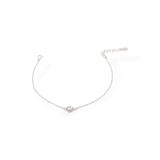 Bracciali In Argento 925 Con Zirconi Punto Luce Cuore E Catena Bianco