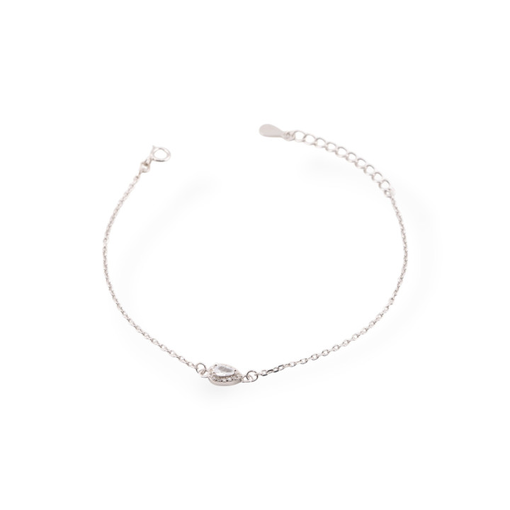 Bracciali In Argento 925 Con Zirconi Punto Luce E Catena Rodiato Bianco