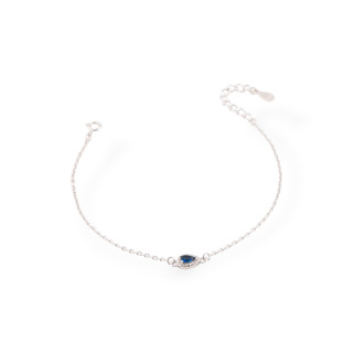 Bracciali In Argento 925 Con Zirconi Punto Luce E Catena Rodiato Nero