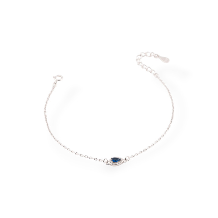 Bracciali In Argento 925 Con Zirconi Punto Luce E Catena Rodiato Nero