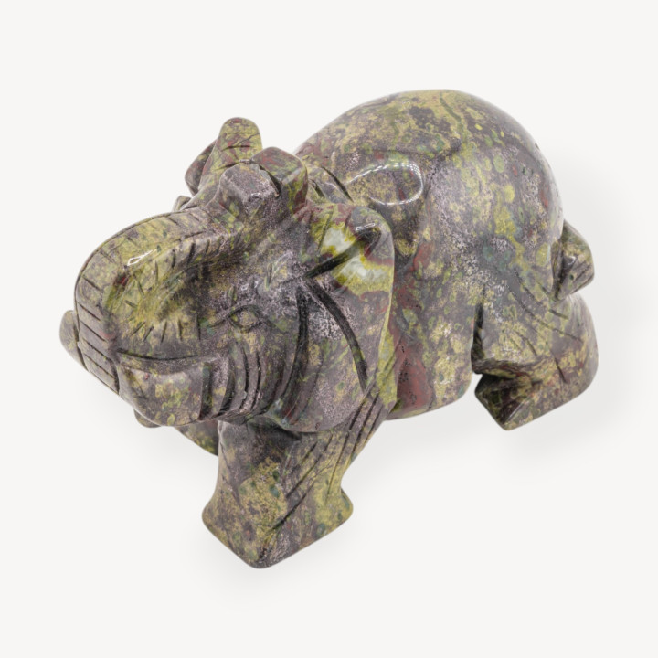 Soprammobile Statua Di Pietre Dure  Elefante 10cm Diaspro