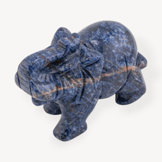 Soprammobile Statua Di Pietre Dure  Elefante 10cm Sodalite