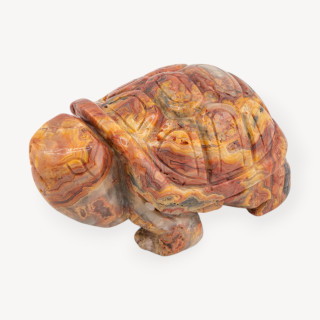 Soprammobile Statua Di Pietre Dure  Tartaruga 10cm Diaspro Giallo