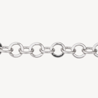 Catena Di Bronzo A Metraggio Forzatina Tonda Schiacciata 4,0mm COD260Y 1 Metro Rodiato