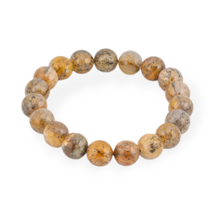 Bracciale Elastico Di Quarzo Rutilato Nero Grezzo Tondo Liscio (PEE) 13mm