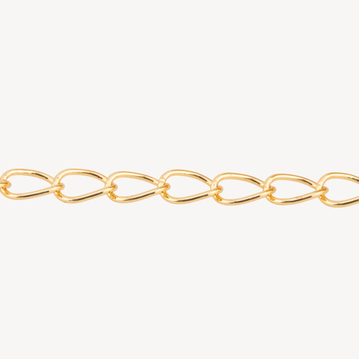 Catena Di Bronzo A Metraggio Grumetta Liscia 2,1x3,5mm COD145BS 1 Metro Dorato