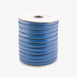 Cordone Di Vera Pelle Piatto 10mm 36 Metri Blu