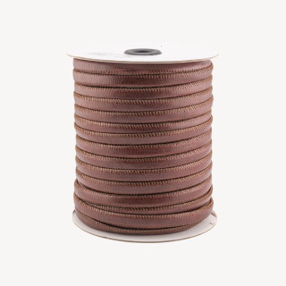 Cordone Di Vera Pelle Piatto 10mm 36 Metri Marrone