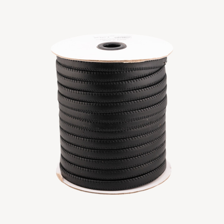 Cordone Di Vera Pelle Piatto 10mm 36 Metri Nero