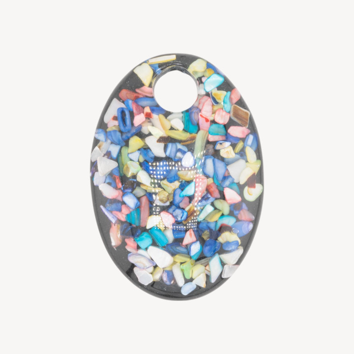 Componente Di Resina Con Mosaico Madreperla Ovale 6x8,5cm