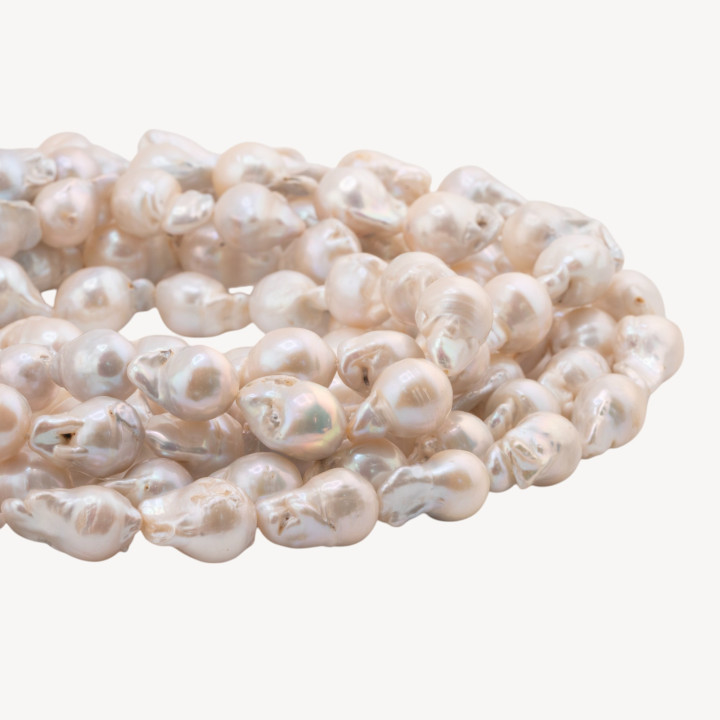 Perle Di Fiume Barocche A Goccia (NBQ) 90-100gr 13-16mm Bianco