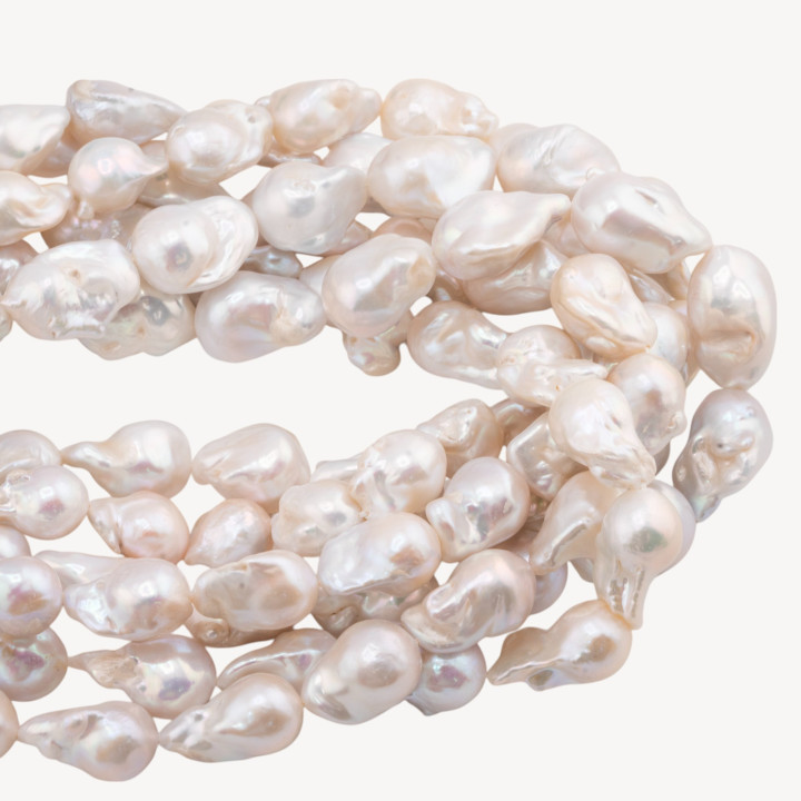 Perle Di Fiume Barocche A Goccia (NBQ) 85-90gr 12-15mm Bianco