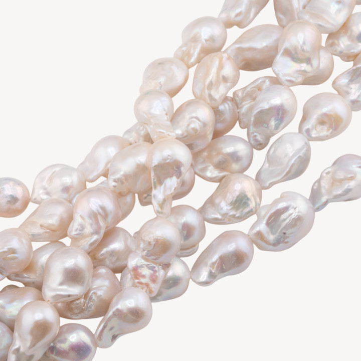 Perle Di Fiume Barocche A Goccia (NBQ) 85-90gr 12-15mm Bianco
