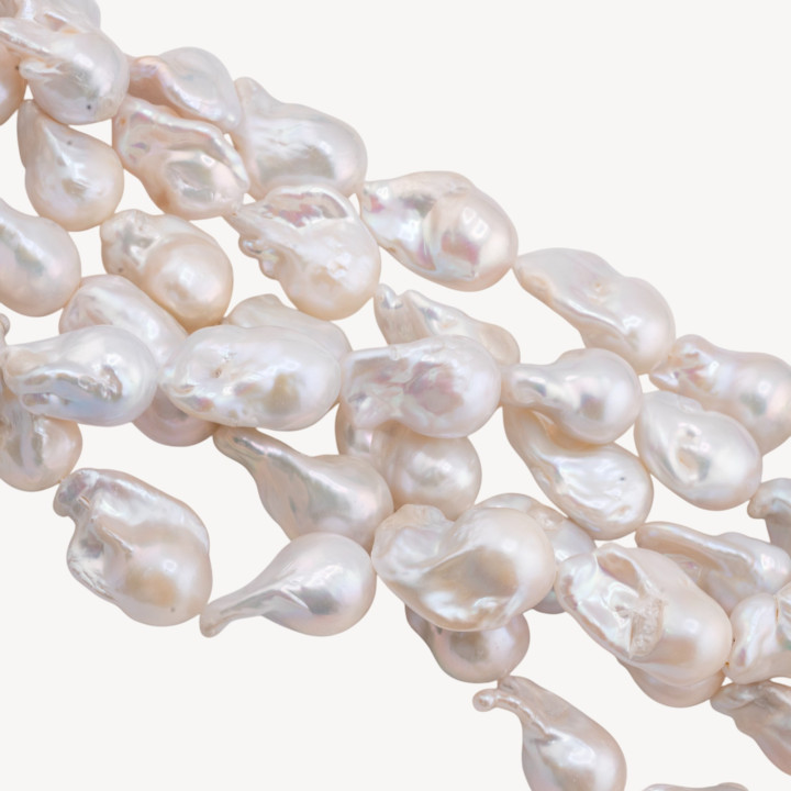 Perle Di Fiume Barocche A Goccia (NBQ) 80-85gr 11-14mm Bianco