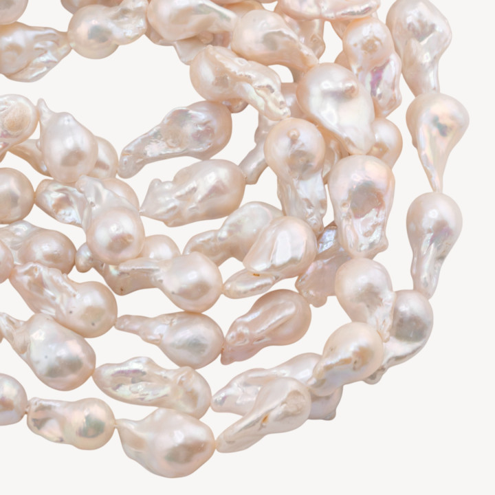 Perle Di Fiume Barocche A Goccia (NBQ) 65-70gr 10-13mm Bianco