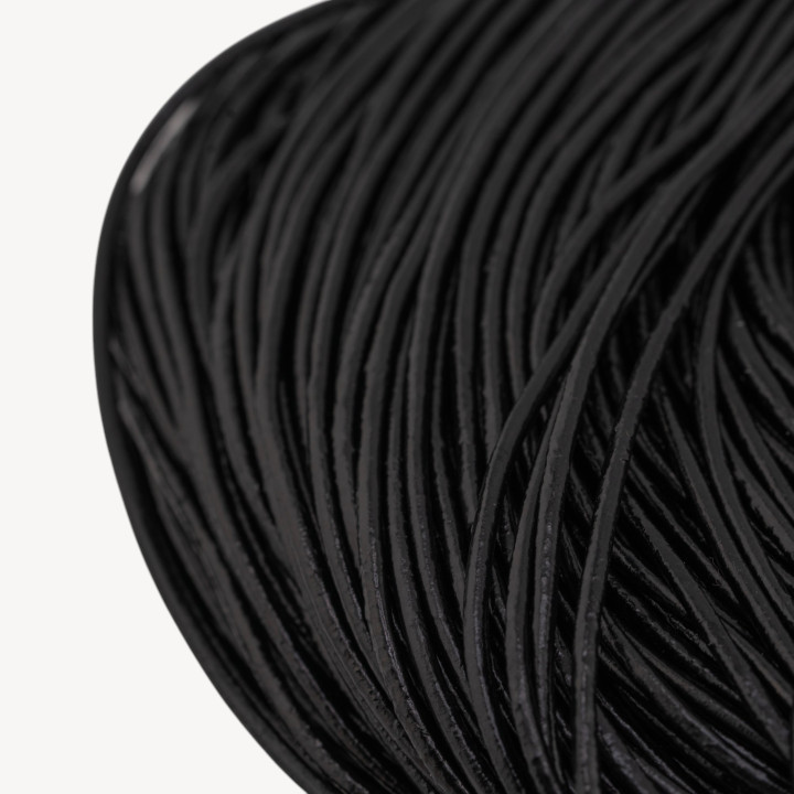 Corda di Vera Pelle Diametro 2mm Confezione da 90 Metri Nero