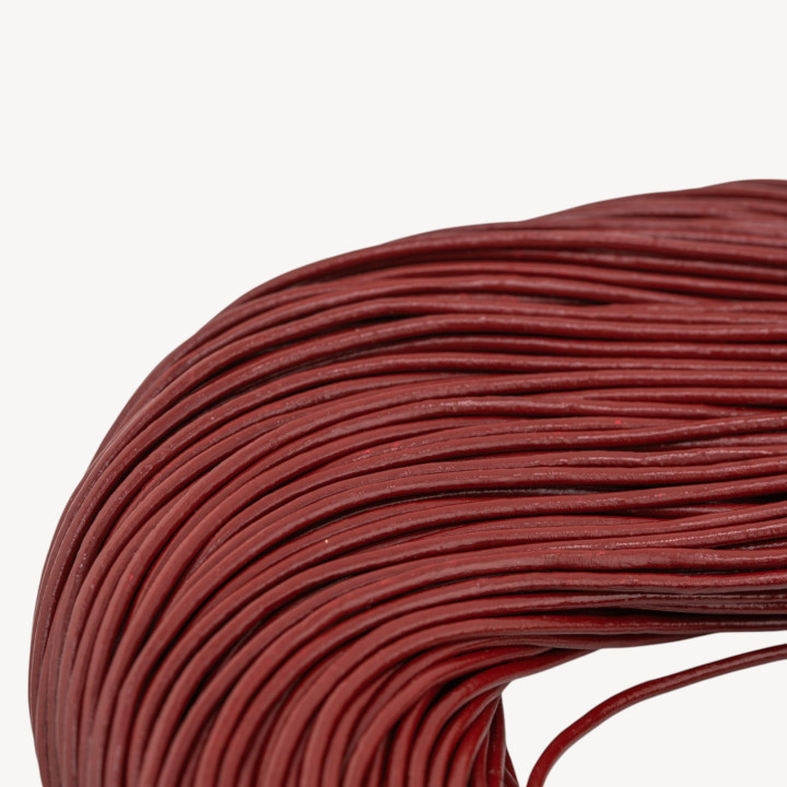 Corda di Vera Pelle Diametro 2mm Confezione da 90 Metri Rosso