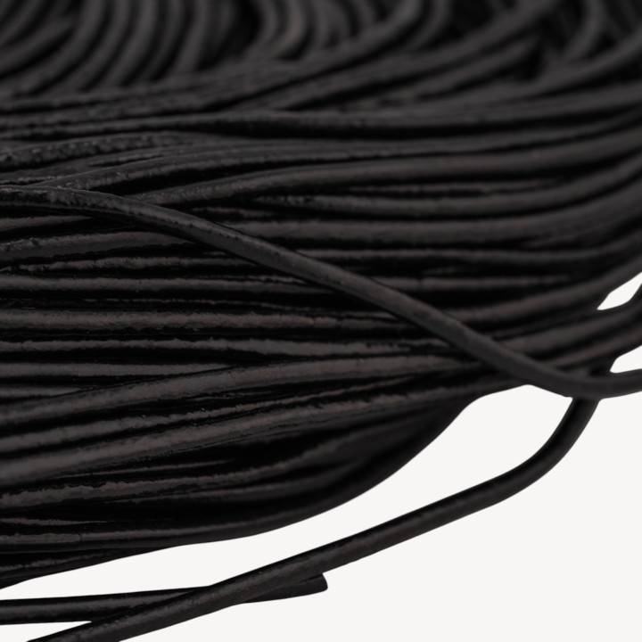 Corda di Vera Pelle Diametro 2mm Confezione da 90 Metri Nero