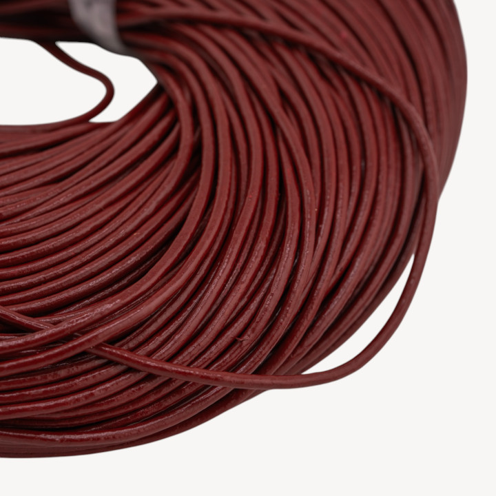 Corda di Vera Pelle Diametro 2mm Confezione da 90 Metri Rosso