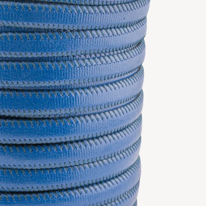 Cordone Di Vera Pelle Piatto 10mm 36 Metri Blu
