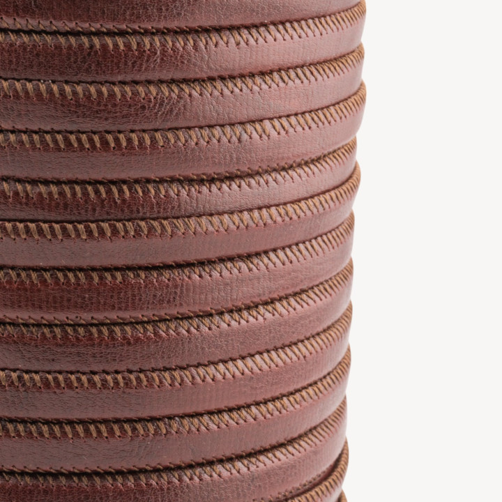 Cordone Di Vera Pelle Piatto 10mm 36 Metri Marrone