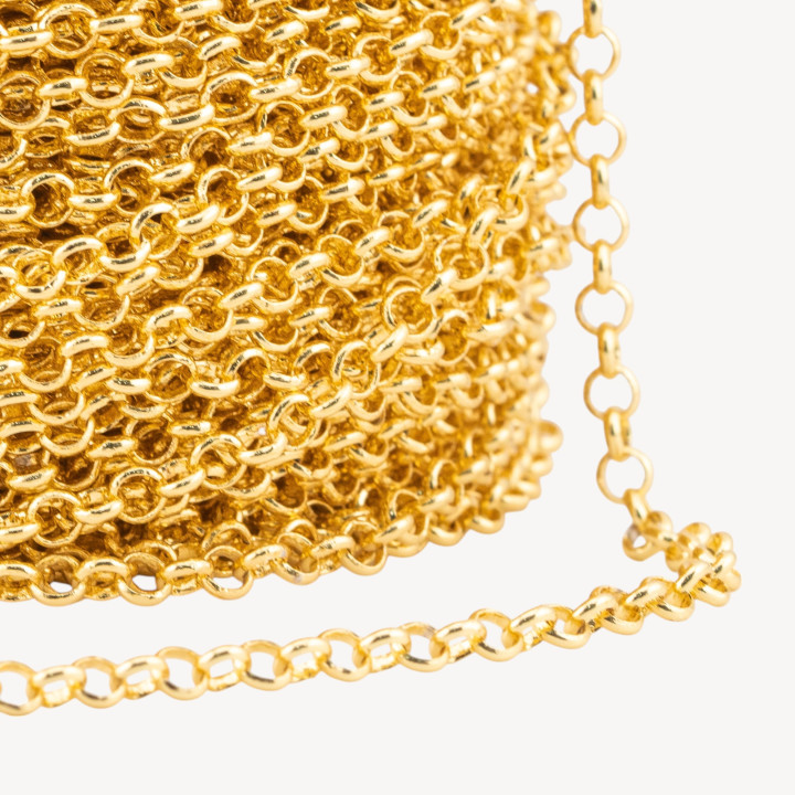 Catena Di Bronzo A Metraggio Rolo' 4,0mm 40BL 1 Metro Dorato