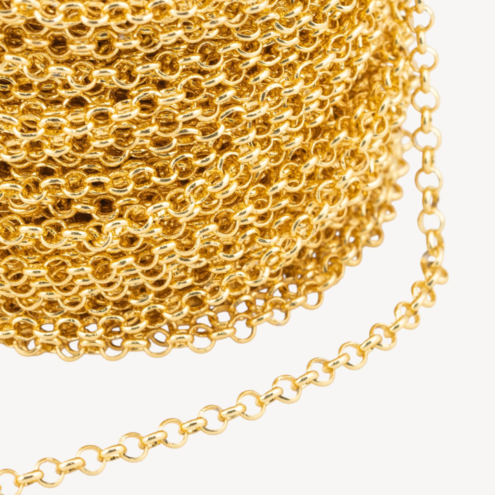 Catena Di Bronzo A Metraggio Rolo' 4,0mm 40BL 1 Metro Dorato