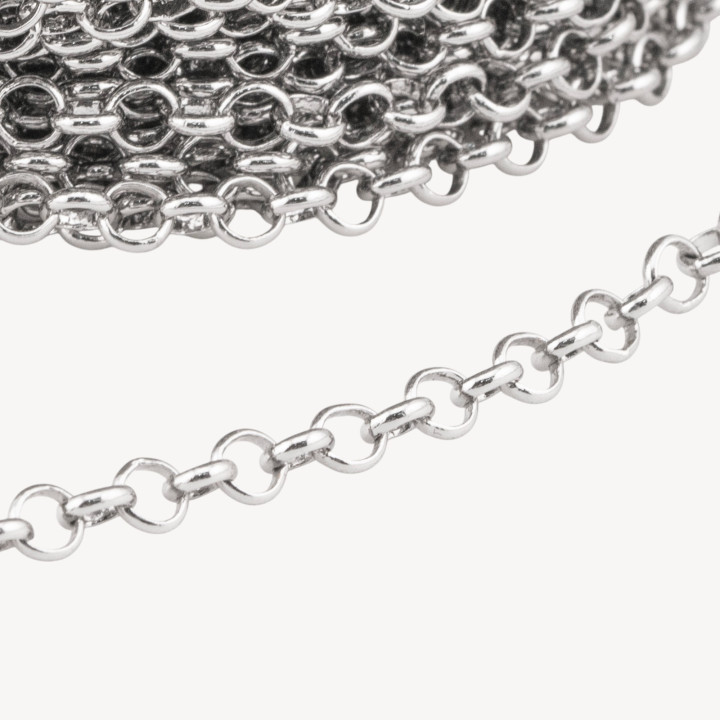 Catena Di Bronzo A Metraggio Rolo' 4,0mm 40BL 1 Metro Rodiato