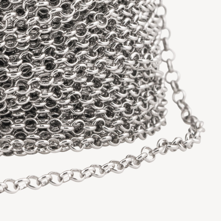 Catena Di Bronzo A Metraggio Rolo' 4,0mm 40BL 1 Metro Rodiato