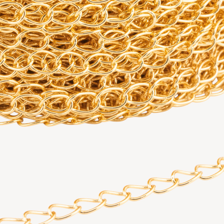 Catena Di Bronzo A Metraggio Grumetta Liscia 4x5mm COD160BS 1 Metro Dorato