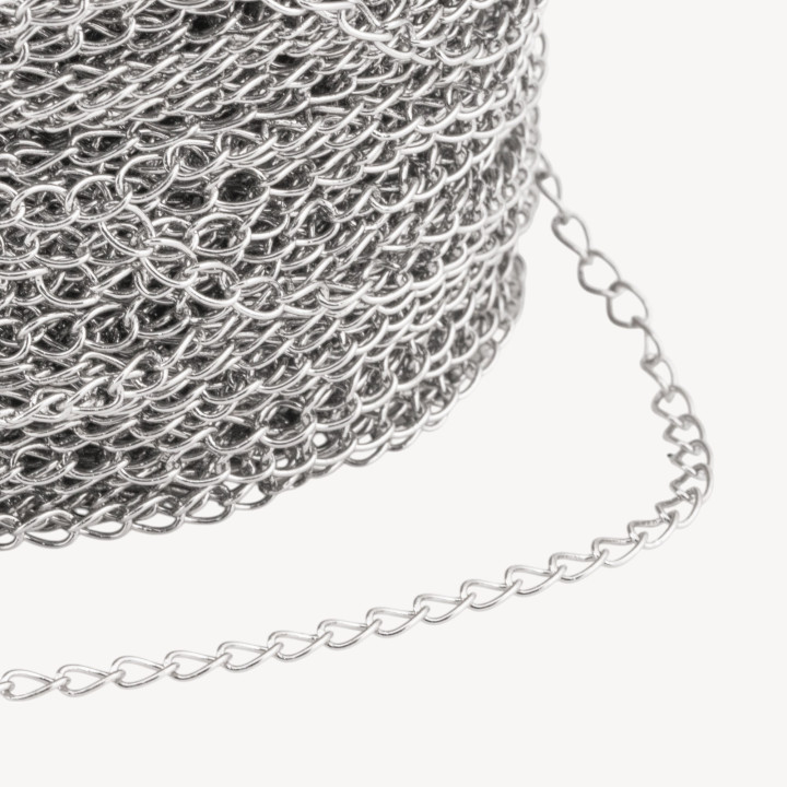 Catena Di Bronzo A Metraggio Grumetta Liscia 2,2x3,6mm COD150BS 1 Metro Rodiato