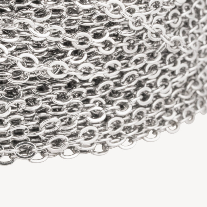 Catena Di Bronzo A Metraggio Forzatina Schiacciata 2x3mm COD260SF 1 Metro Rodiato