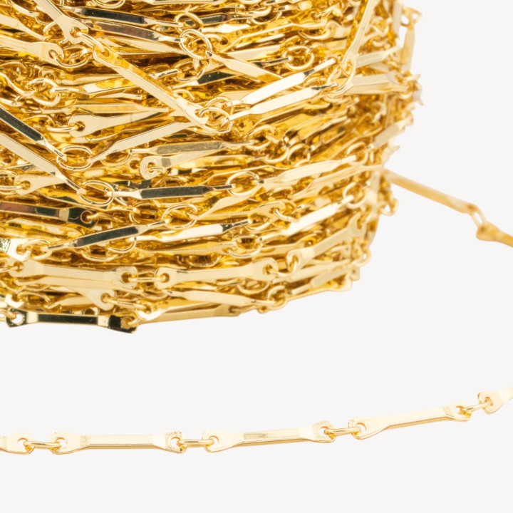 Catena Di Bronzo A Metraggio 2x12mm 1 Metro Dorato