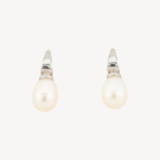 Orecchini A Perno Di Argento 925 Con Perle Di Fiume 10x28mm