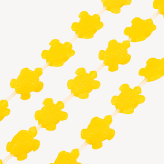 Fili di Perline In Resina A Forma di Tartaruga 16x20mm 16pz Giallo