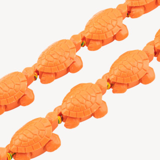 Fili di Perline In Resina A Forma di Tartaruga 24x34mm 11pz Arancione