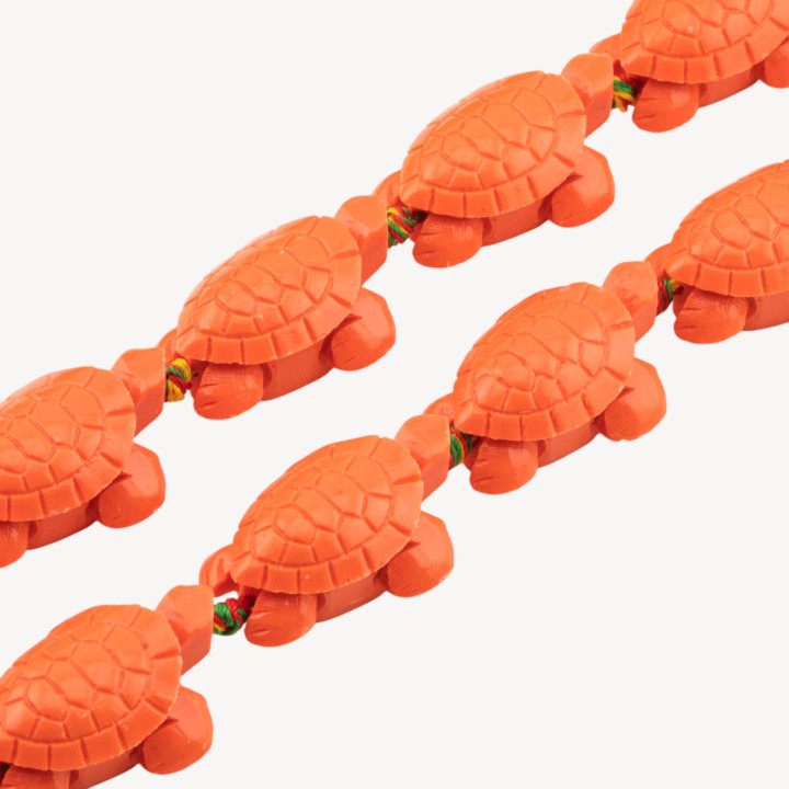 Fili di Perline In Resina A Forma di Tartaruga 24x34mm 11pz Corallo